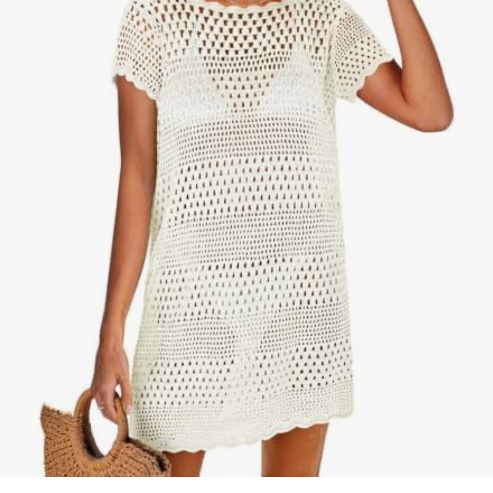 White Crochet Beach Cover-Up